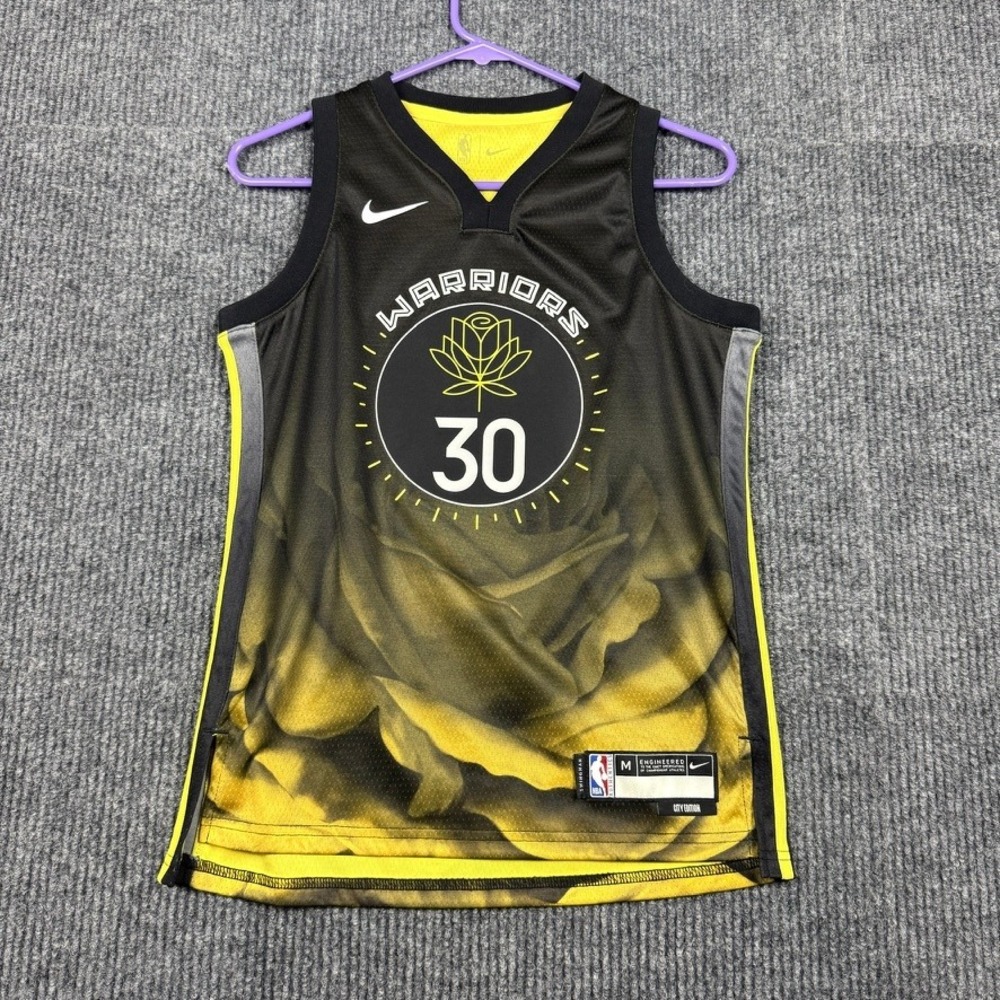 Nike Swingman Stephen Curry Warriors City Edition Rose #30 Jersey Kids Medium